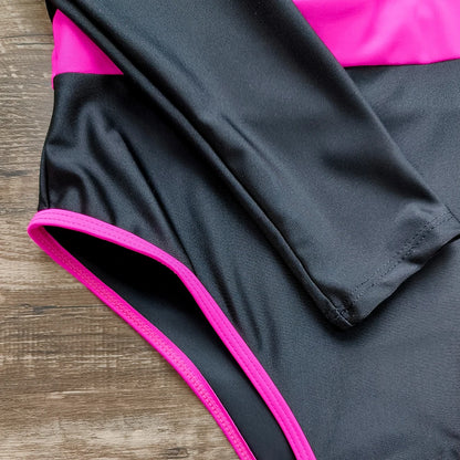 2026 Surfing Sport Swimsuit Long Sleeves Women One Piece Swimsuit  Swimwear Solid Monokini Bathing Suit Tropical Bodysuit Female
