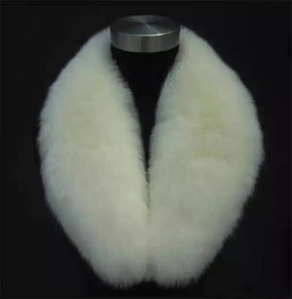 Natural Color Raccoon Fox Real Fur Collar Scarf Genuine Big Size Scarves Warp Shawl Neck Warmer Stole Muffler with Clip Loops #6