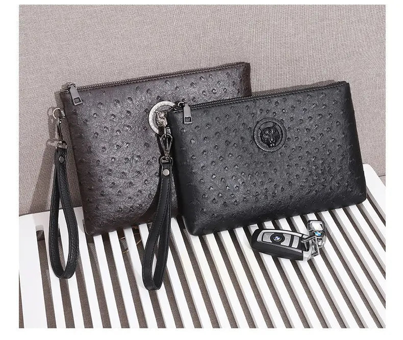 New Business Style Men Clutch Large Wallet Soft PU Leather Male Wristlet Pack Bag Elegant Leisure Stylish HandBags Envelope Bag
