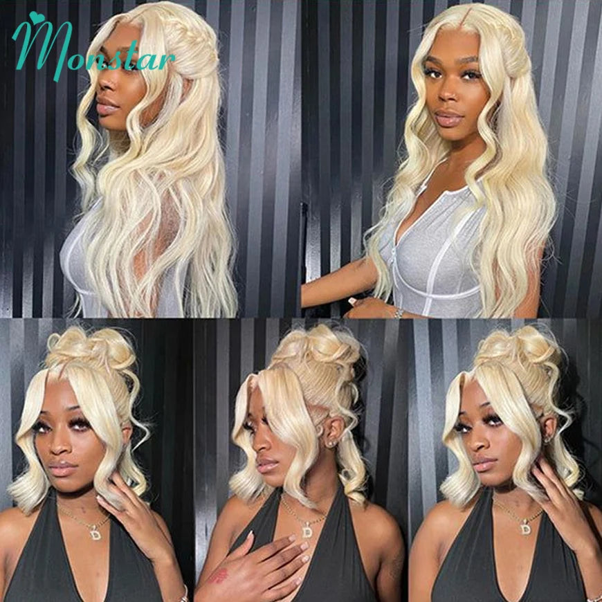 Human Hair Full Lace Blonde Lace Front Wig Human Hair 360 Lace Frontal Wig 613 13x6 Hd Lace Frontal Wig Brazilian Body Wave Wigs