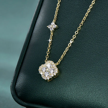 Rrjzz GRA Certified D-Color VVS1 Moissanite Pendant Necklace Lab Created Imitation Diamond for Women Charm Necklace Jewelry Gift
