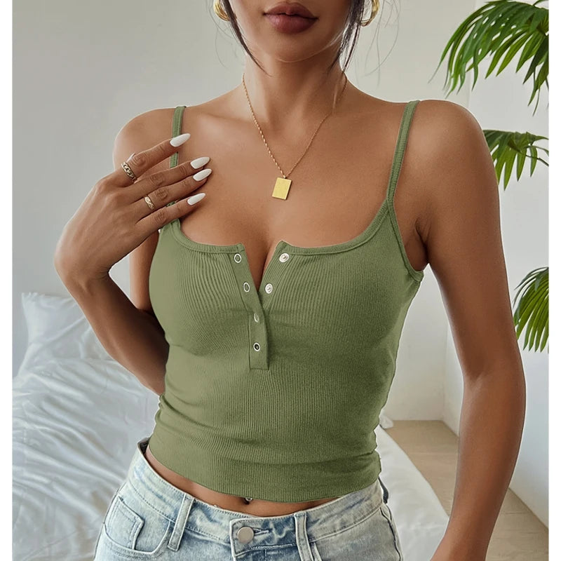 One Piece Summer Tops Women's Vest Cropped Corset Korean Suspenders Vest Sexy Camisole Slim Y2K Corset Tops Casual Basic T-shirt