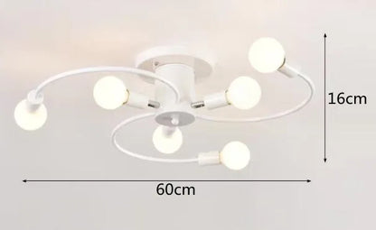 Minimalist Black/White/Gold Chandelier Simple Nordic Metal Chandelier Ceiling Lights for Living Room Bedroom Kitchen Bar Lustre