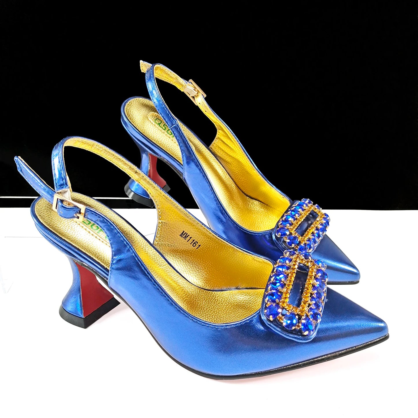 QSGFC Italian Design Rhinestone-encrusted Ladies Party Shoes And Special Bag Women High Heels Wedding Dual Purpose Bag