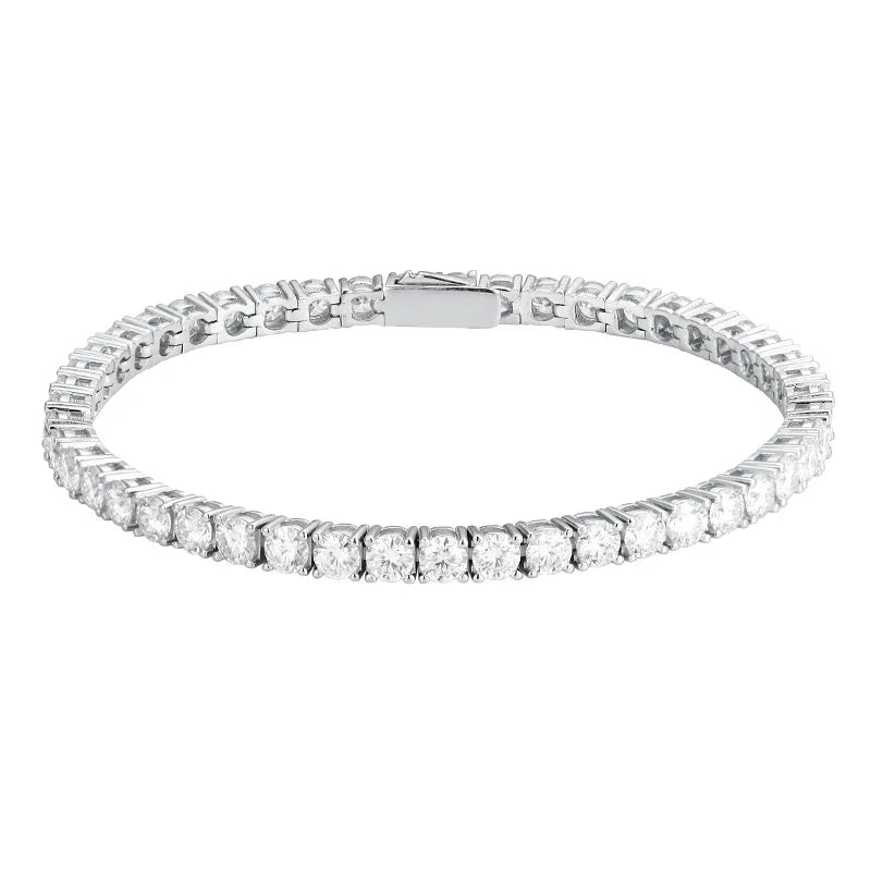 Luxury 2 2.5 3 4 5MM Full Moissanite Tennis Chain Couple Bracelets Plated Gold 925 Sterling Silver Jewelry Gift GRA Certified