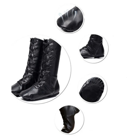 XIHAHA Jazz Dance Boots Women Soft Sole Leather Latin  Dancing Shoes Woman Children Girls Ballet Shoes Ballroom Training Shoe
