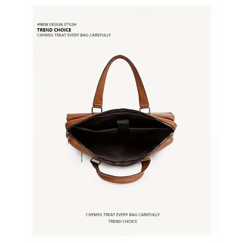 PU Business Briefcase - A Lightweight Cross-body Bag with Ample Capacity, Perfect for Daily Commuting.