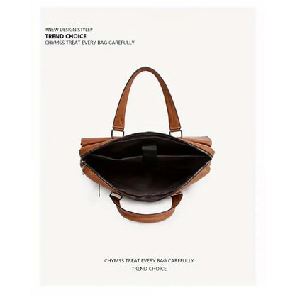 PU Business Briefcase - A Lightweight Cross-body Bag with Ample Capacity, Perfect for Daily Commuting.