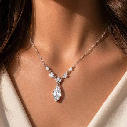 CEICI GRA Certified 3CT Marquess Cut Moissanite Necklace for Women 925 Sterling Silver 18K Gold Wedding Fine Jewelry Gift