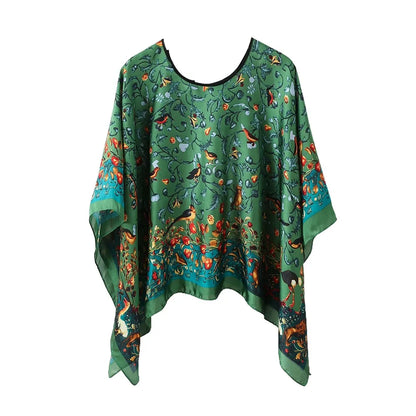 Shawls Summer Beach Sexy Women Fashion Print Chiffon Smock Bikini Cover Up Loose Blouse Sunscreen Comfortable Poncho