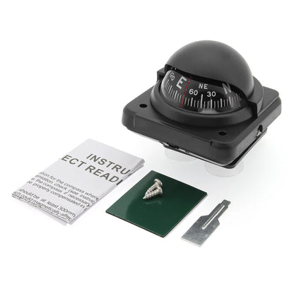 AD Universal Compass Mini Navigation Compass Rotary Adjustable Spherical Dashboard Guide Compass For Boat Vehicle Accessories
