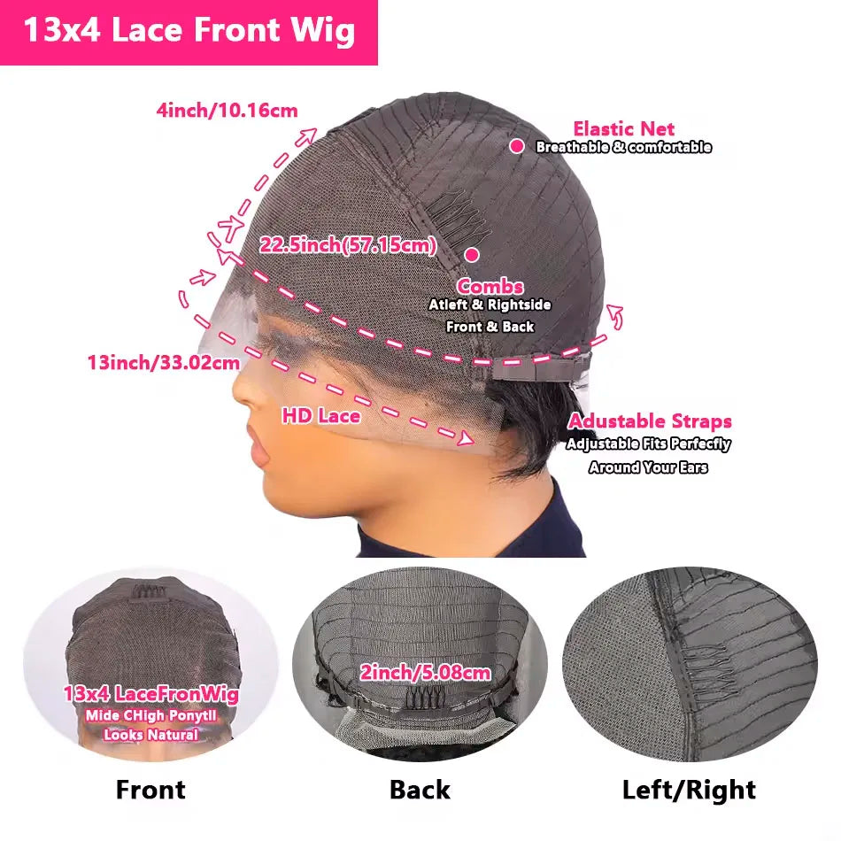 70's 13X4 Lace Front Short Afro Kinky Curly Wigs Human Hair for Women Black Afro Wig Bouncy Soft Natural Looking Afro Curly Wigs