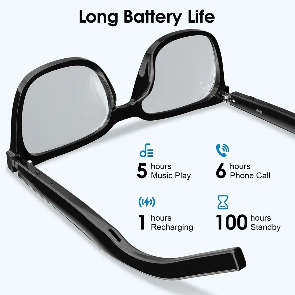 Magnetic Interchangeable Lenses Smart Audio Glasses Built-in Speakers Clear Phone Call Bluetooth Glasses Small but Powerful