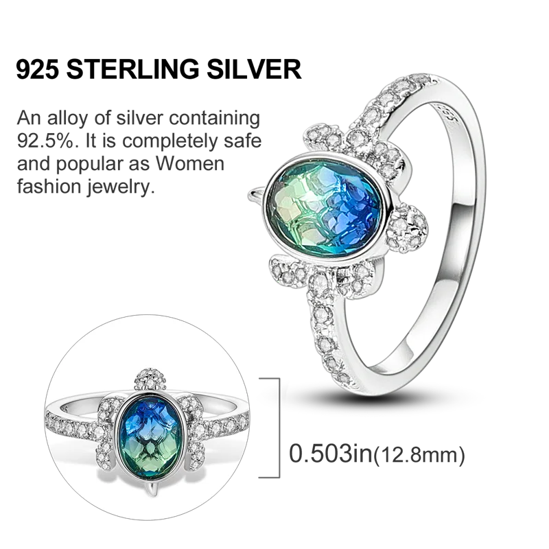 Original 925 Sterling Silver Ring Colorful Diamonds Cubic Zircon Finger Ring For Women Jewelry Wedding Engagement Birthday Gift