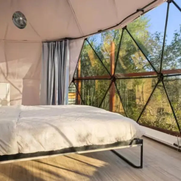 PVC Geodesic Dome Tent, Waterproof Windproof Snow Resistant Luxury Glamping Tent for Resort Hotel Outdoor Party Event Shelter