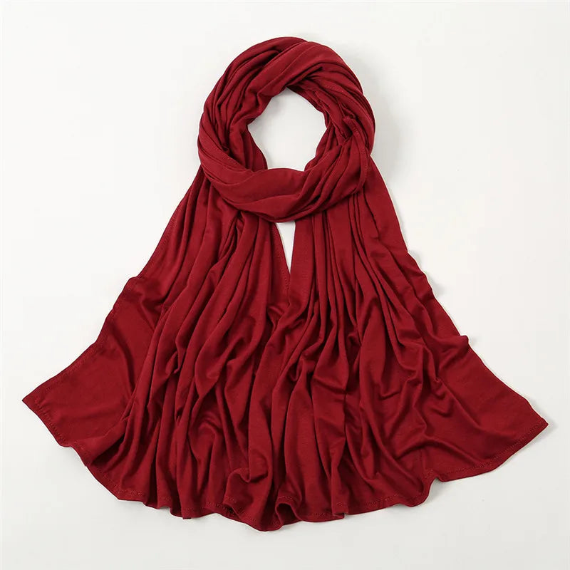 Classic Jersey Hijabs Scarf Plain Solid Color Scarves Style Head Wrap Headscarf for Women