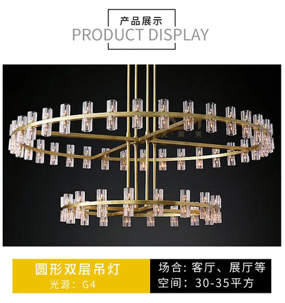 Villa Duplex Chandelier New Light Luxury Light Post Modern Crystal Chandelier Light Luxury For Living Room Lamp Home Decoration