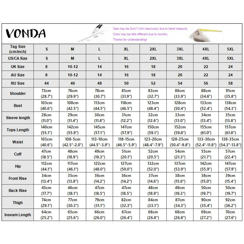 Plus Size VONDA Women Jumpsuits Summer Fashion Short Sleeve Stripe Jumpsuits Wide Leg Pants V Neck OL Party Overalls Playsuits