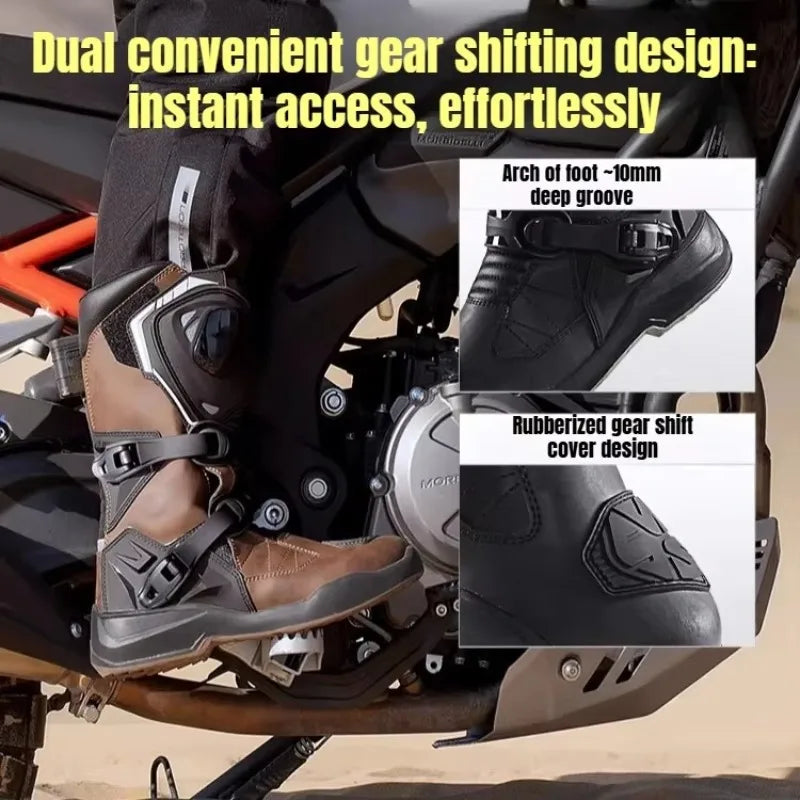 Waterproof Motocross Boots Professional Protective Motorcycle Boots Non-slip Racing Off-road Shoes Wear-resistant All Seasons