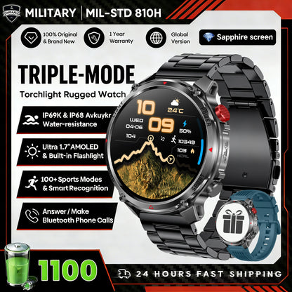 2026 T-Rex3 Ultra 1100mAh Battery Smart Watch GPS Track Compass IP69K Waterproof Sports tracker Outdoors Military Smartwatches