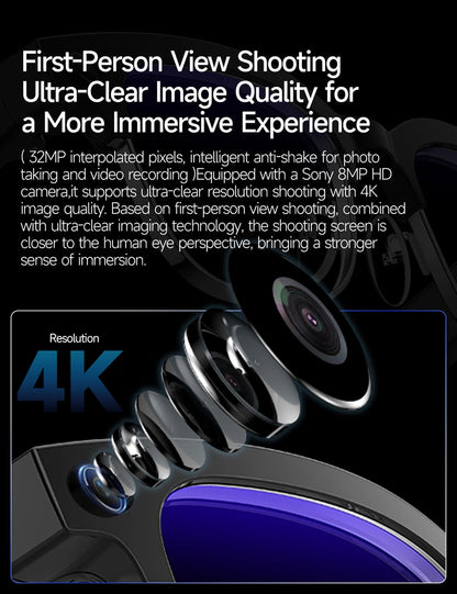 800W Pixel 4K HD Camera Smart Glasses AI Translation Video Recording Photo Music Play Voice Call Sunglasses Men Women Mototcycle