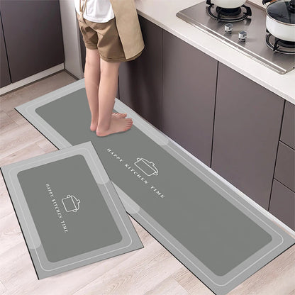 Super Absorbent Kitchen Floor Mat Crystal Velvet Pad Bath Pad Anti-Slip Carpet Kitchen Mats Wipeable Wash Long Strip Carpet