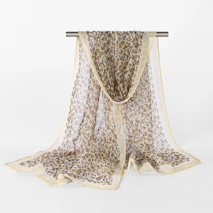New Fashion Women Georgette Hijab Scarf Floral Printed Long Shawl Spring Summer Thin Beach Sunscreen Shawl Bandana 160*50cm