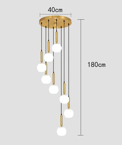 Modern ring stairs led lights pendant light lamps for living room led Chandeliers for dining room hanging light indoor lighting