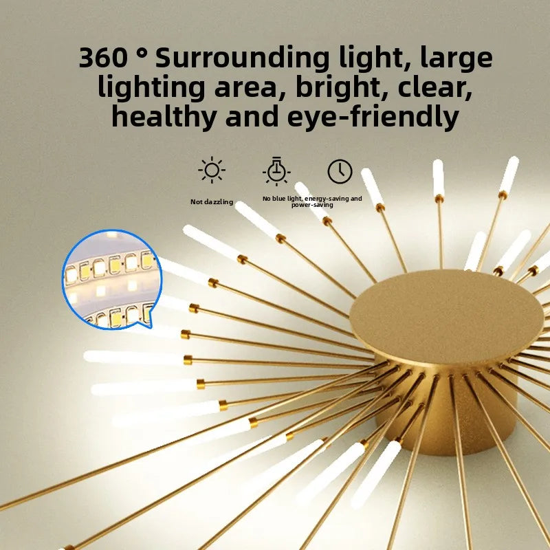 Minimalist LED Ceiling Lamp, Elegant Swirl Firework Design for Living Room, Bedroom, Dining Room