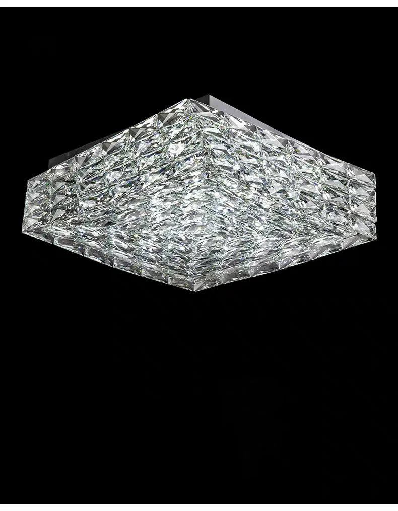 Modern Nordic Luxury Crystal LED Ceiling Light Gold Chrome Flush Mount Lamp for Living Dining Room Bedroom Home Decor Lighting