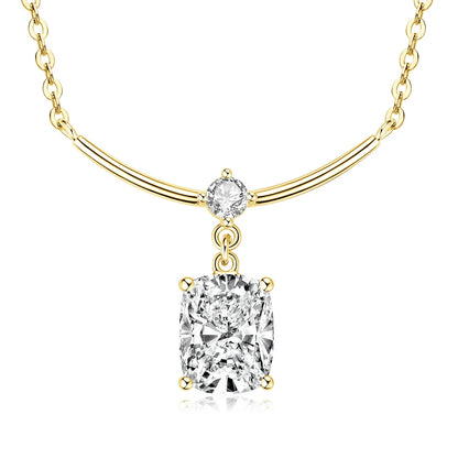 OXTAO Certified  7x9mm Moissanite Pendant Necklace 3mm D VVS1 for Women Sweet Smile Necklace Wedding Jewelry 14K Gold Filled