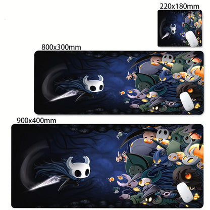 Gaming Mouse Pad Black And White Rubber Office Computer Mouse Mat Hollow Knight Anime Big Mousepad Gamers Desk Keyboard Mats