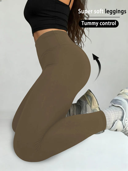 Women's Super Soft Leggings High Waisted Tummy Control No See Through Workout Yoga Running Athletic Push Up Gym Fitness Leggings