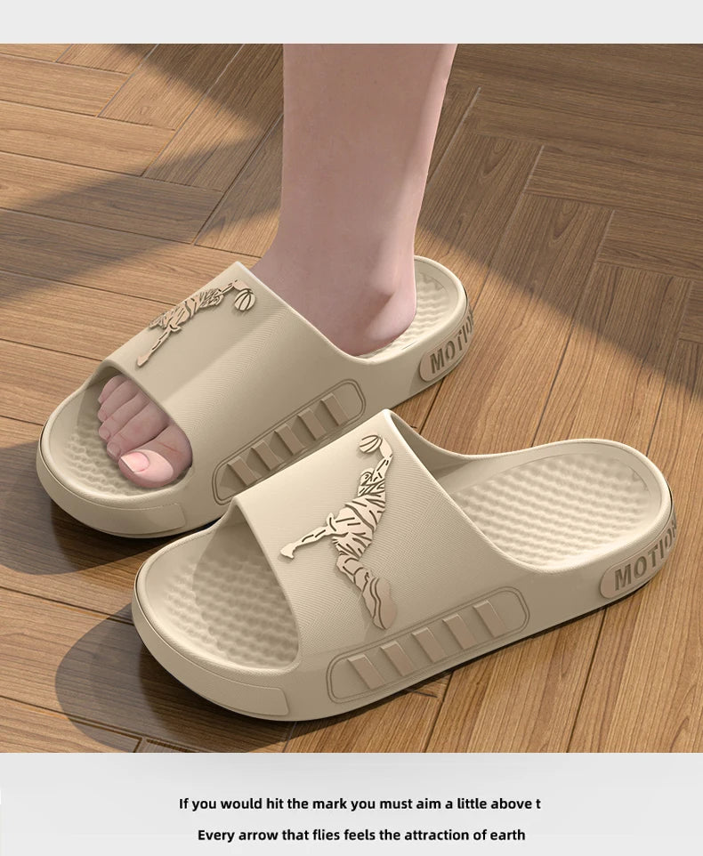 Men's Summer Thong Slippers Thick Bottom Anti-Slip Deodorant EVA Wear-Resistant Breathable Slip-On Sandals