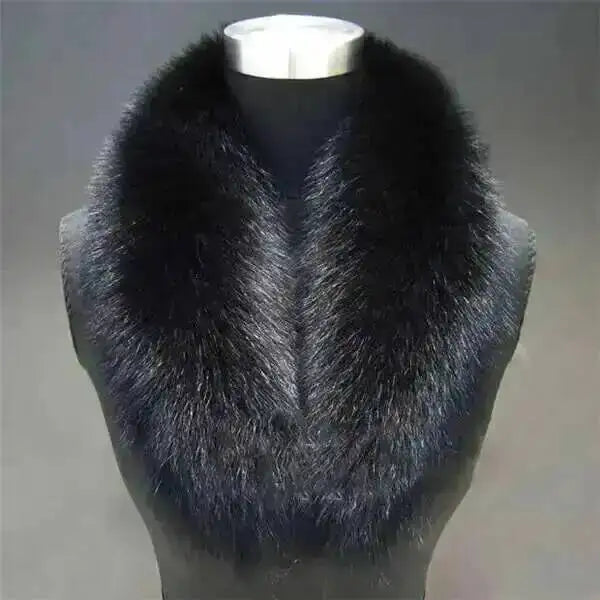 Natural Color Raccoon Fox Real Fur Collar Scarf Genuine Big Size Scarves Warp Shawl Neck Warmer Stole Muffler with Clip Loops #6