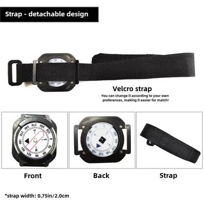 Ultra-Portable Diving Compass Scuba Diving Precise Navigation Compass Wristband Compass Luminous Dial with Wrist Strap Travel