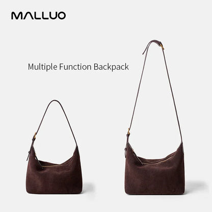 Winter Women's Natural Suede Leather Crossbody Bag Female Casual Versatile Shoulder Handbag Ladies Classic Cowhide Underarm Bags