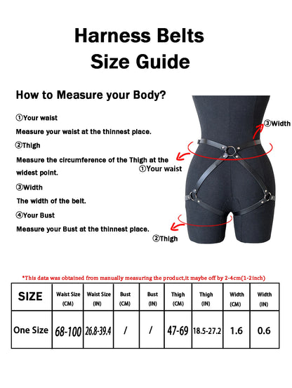 Women Fashion Belt Adjustable Street Style  Leg Harness Belt Thigh Garter Gothic Casual Wild Decoration Belts Clothing Accessory