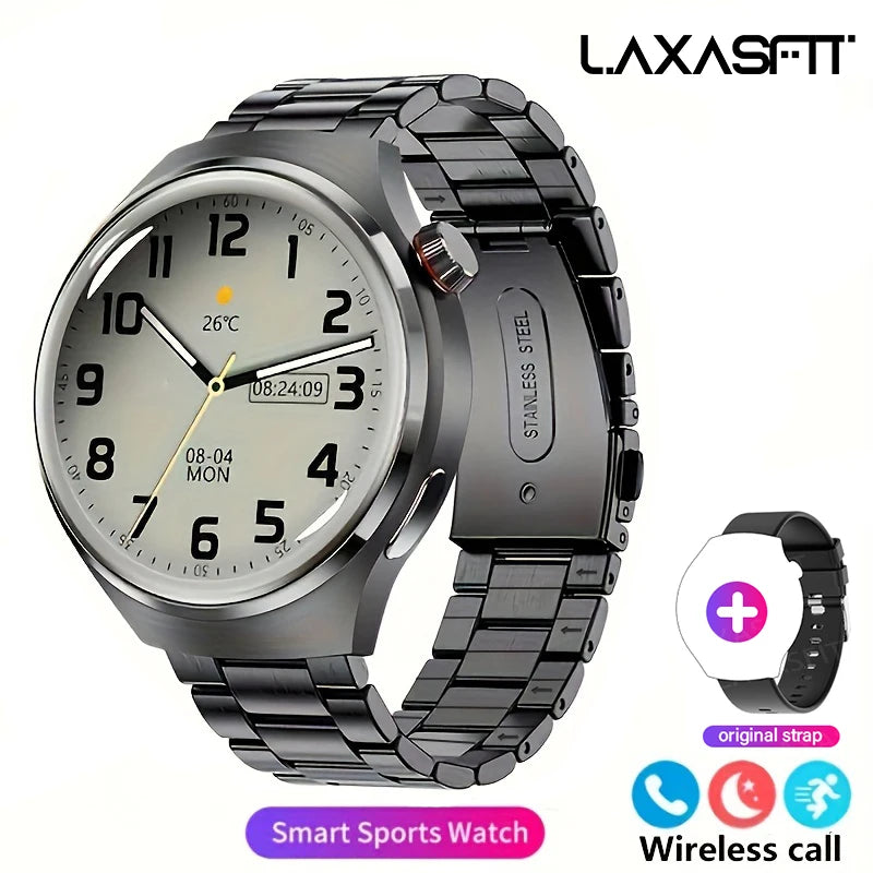 LAXASFIT 1.52" HD Smart Watch Game Dial Dynamic Dial Bluetooth Call Voice Assistant Fitness Tracker Wireless Charging