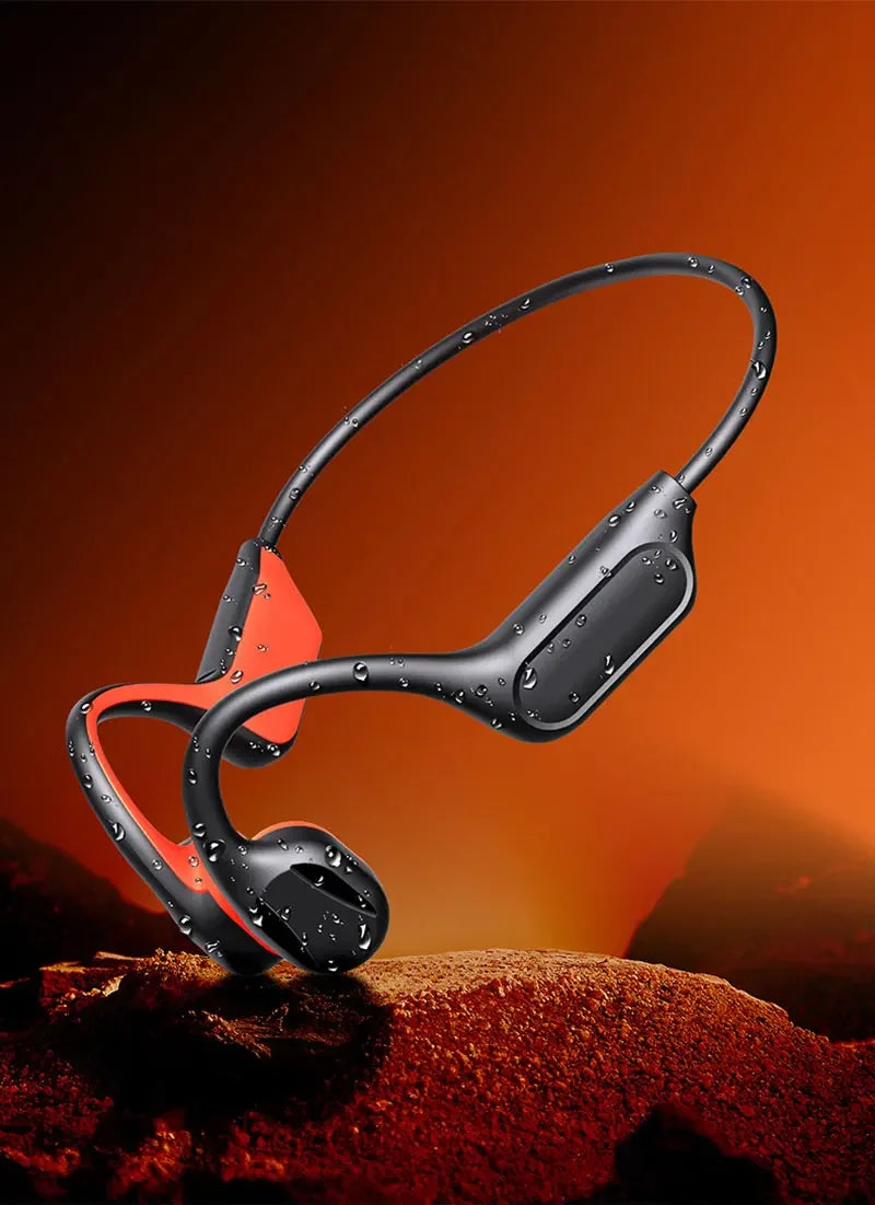 NEW IPX8 Sports Bone Conduction Bluetooth Earphones HiFi Sound Bluetooth 6.0 Wireless Headest with Mic for Swimming Running