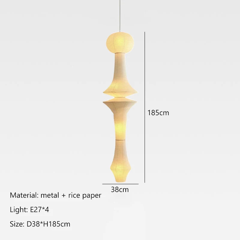 Nordic Wabi Sabi Wind Rice Paper Led Pendant Lights Living Room Bedroom Bedside Lamp Duplex Loft Clothing Store Decor Chandelier