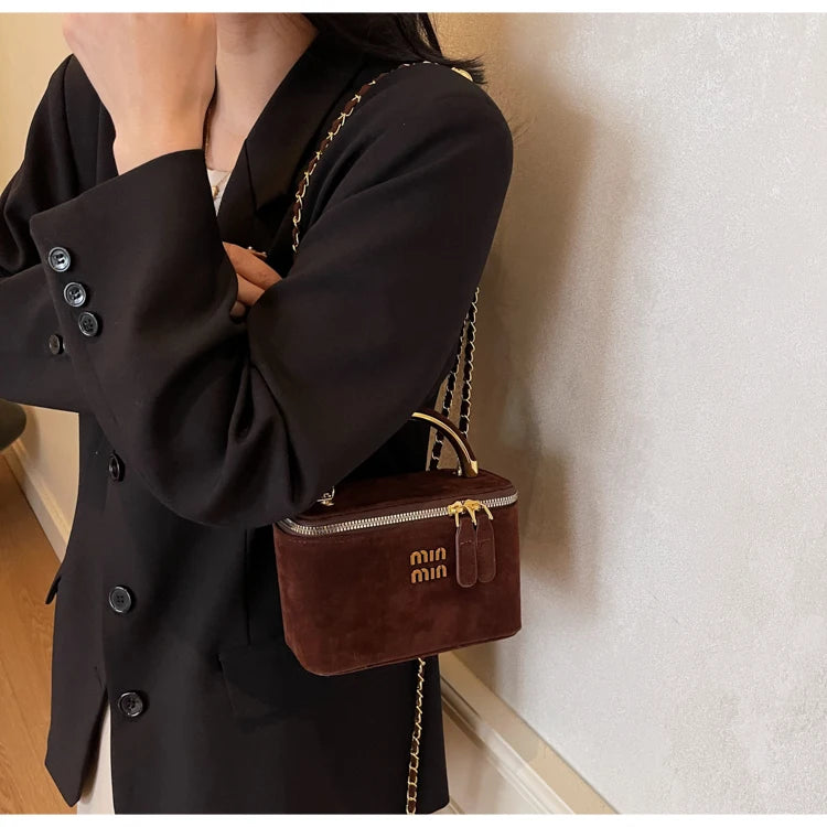 New Frosted Handbags Women's Square Bags Mini Lipstick Cosmetics Packs Ladies Handbags and Purse Niche Shoulder Crossbody Bags