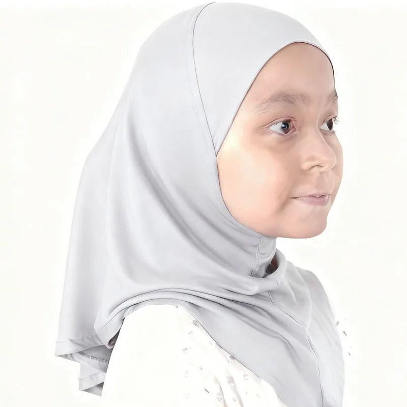Girls Kids Muslim 1 Piece Amira Practical Hijab Headscarf Instant Scarf Islamic Comfort Headwear for 2 to 6 Years Old