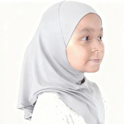 Girls Kids Muslim 1 Piece Amira Practical Hijab Headscarf Instant Scarf Islamic Comfort Headwear for 2 to 6 Years Old
