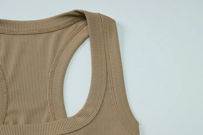 Dulzura Square Collar Sleeveless Slim Ribbed Tank Top Women'S Solid Sexy Casual Top Party Club Street Summer Clothes Wholesale