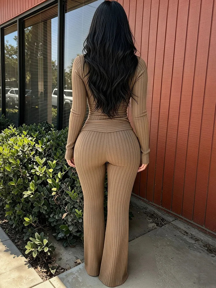 Solid Women Jumpsuits For Spring Autumn Long Sleeve O-Neck Loose Fashion Streetwear Hollowed Out Overalls Pants Trousers 2026