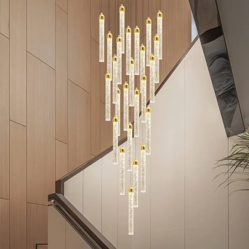 Modern Ceiling Chandelier Luxury Staircase Crystal Chandeliers Duplex Attic Villa Living Room Pendant Lights Home Decor Lighting