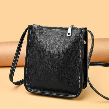 High Quality Genuine Leather Crossbody Bag for Women Vintage Cowhide Leather Shoulder Bag Small Luxury Designer Satchel Handbags