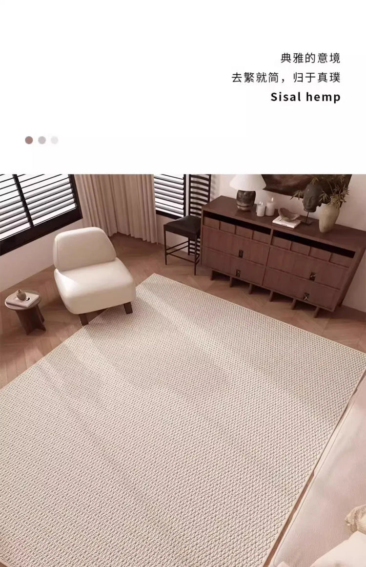 Solid Tone Faux Sisal Rug for Living Room Decoration Home Large Area Fluffy Non-slip Rugs Bedroom Dining Room Soft Mats Custom