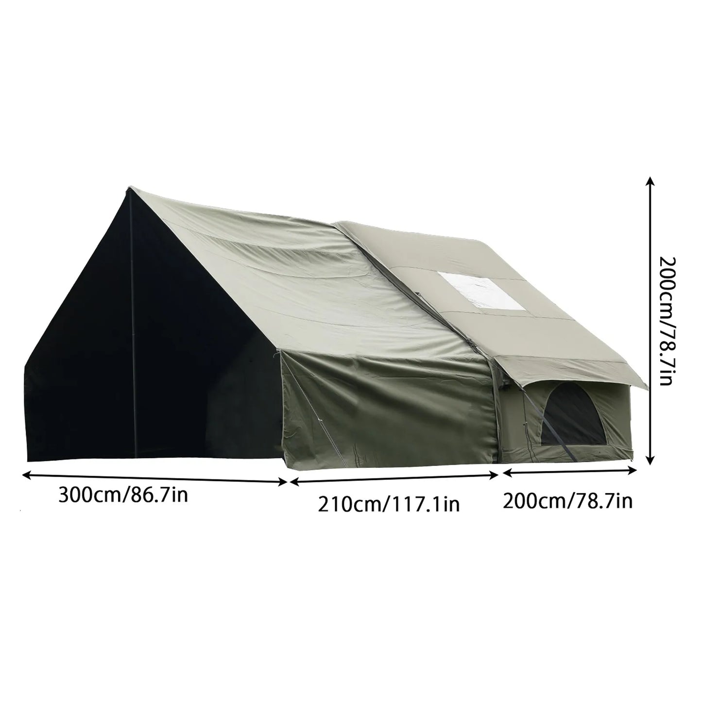 PAKICETUS Luxury Inflatable Camping Tent with Roof Window Easy Setup Portable Tent with Carry Bag for 4-12 People Outdoor Glamping Family Weekend Gatherings